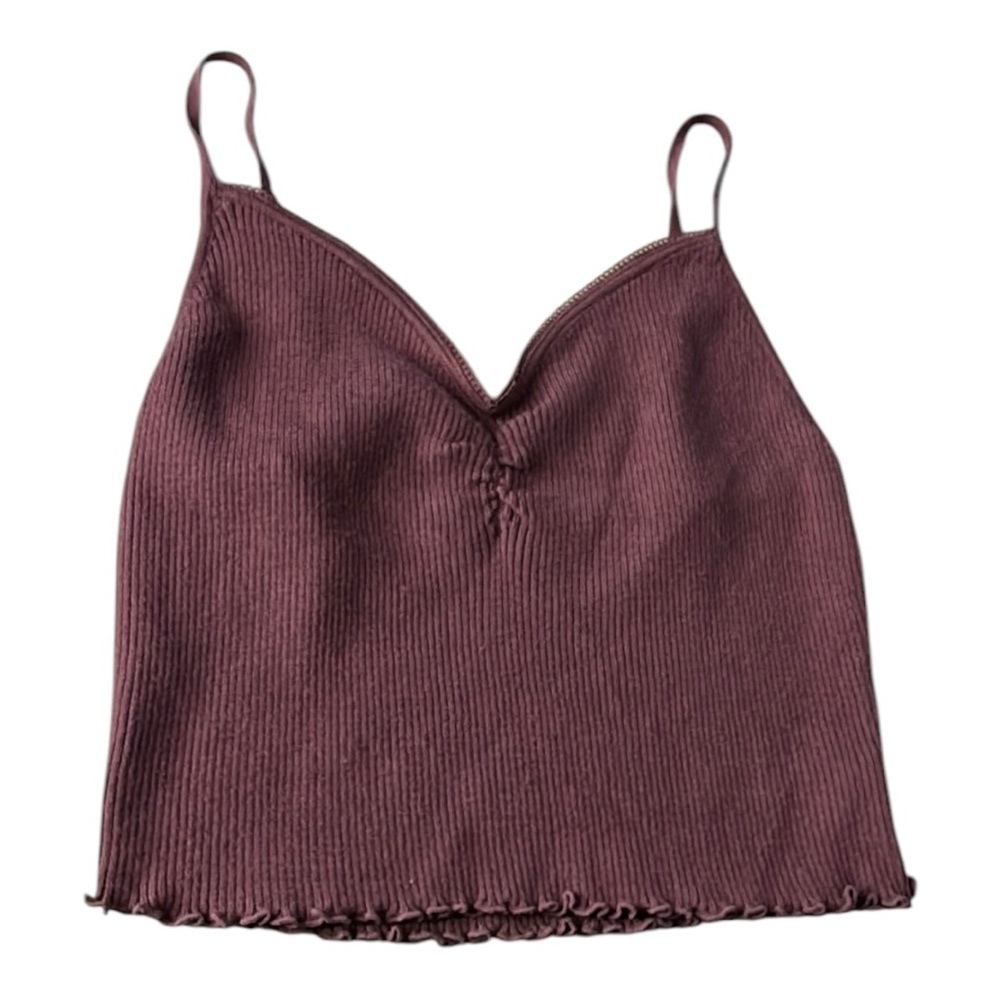 Red Ribbed Crop Camisole Top NWOT BOX31